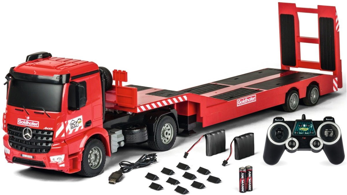 RC vrachtwagen C907307 CARSON MB Arocs Goldhofer 2.4GHz | RC Truck met rij-oplegger RTR 1/20